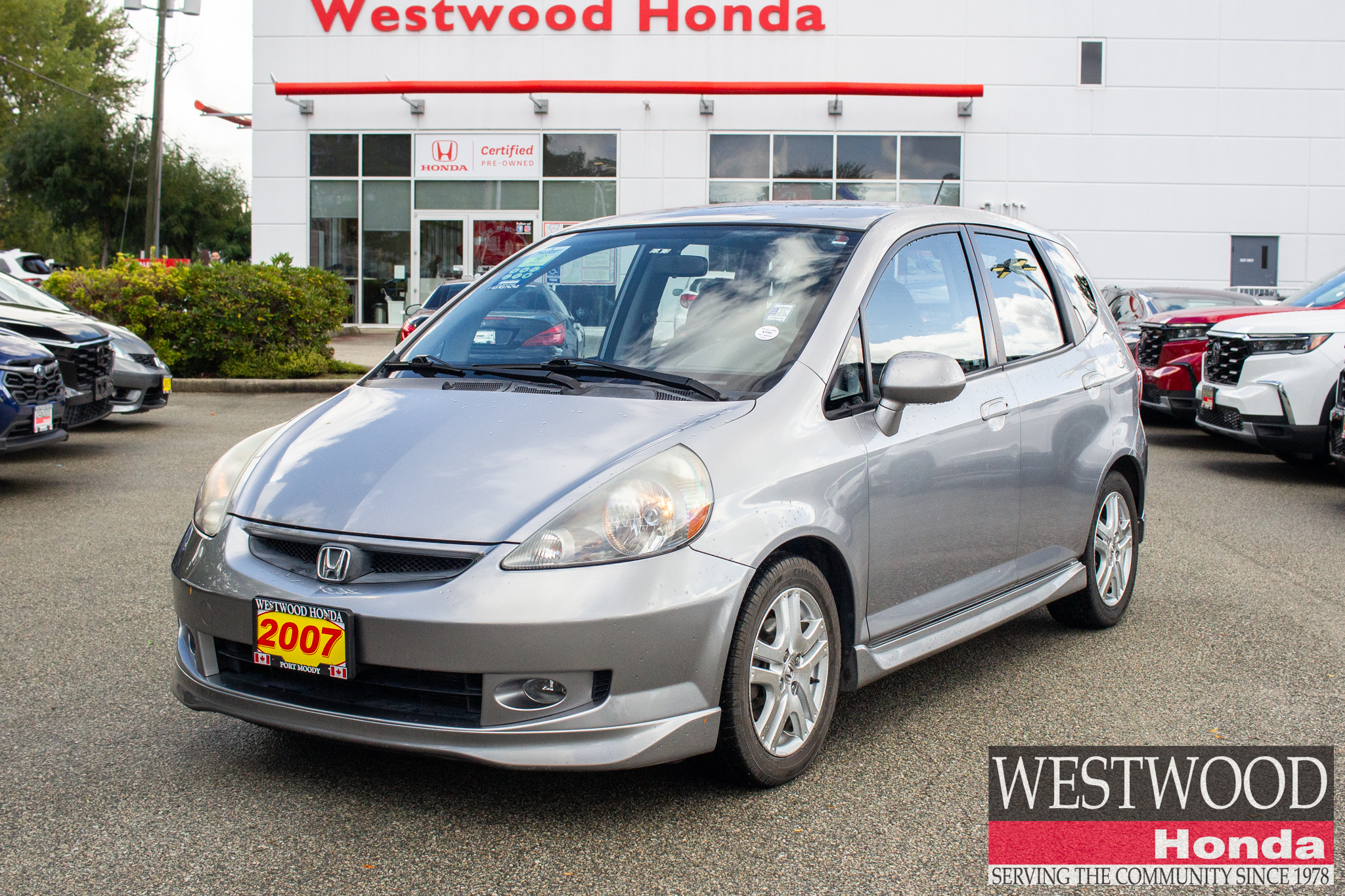 Gray 2007 Honda Fit Hatchback Front-Wheel Drive Automatic