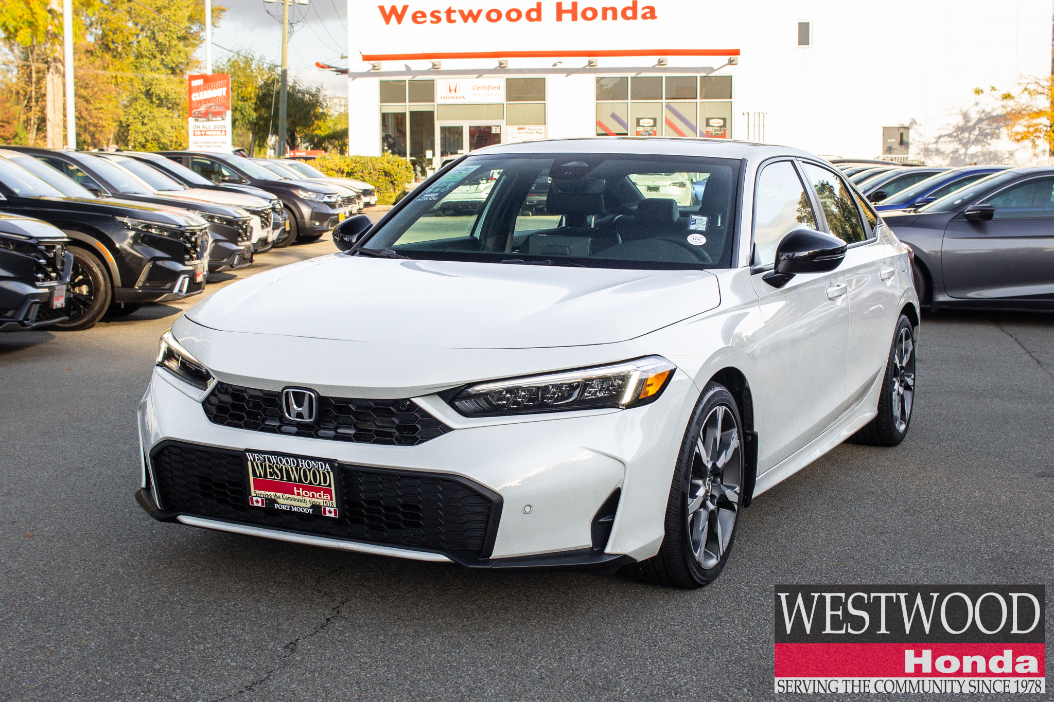 White 2026 Honda Civic Hybrid Sedan Front-Wheel Drive Automatic