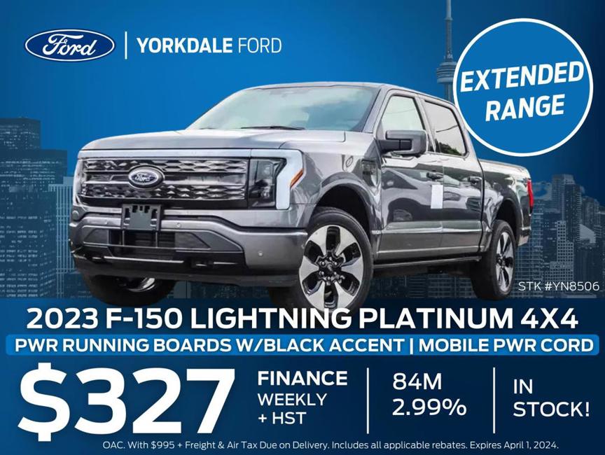 New 2023 Ford F-150 Lightning Platinum #YN8506 Toronto, ON