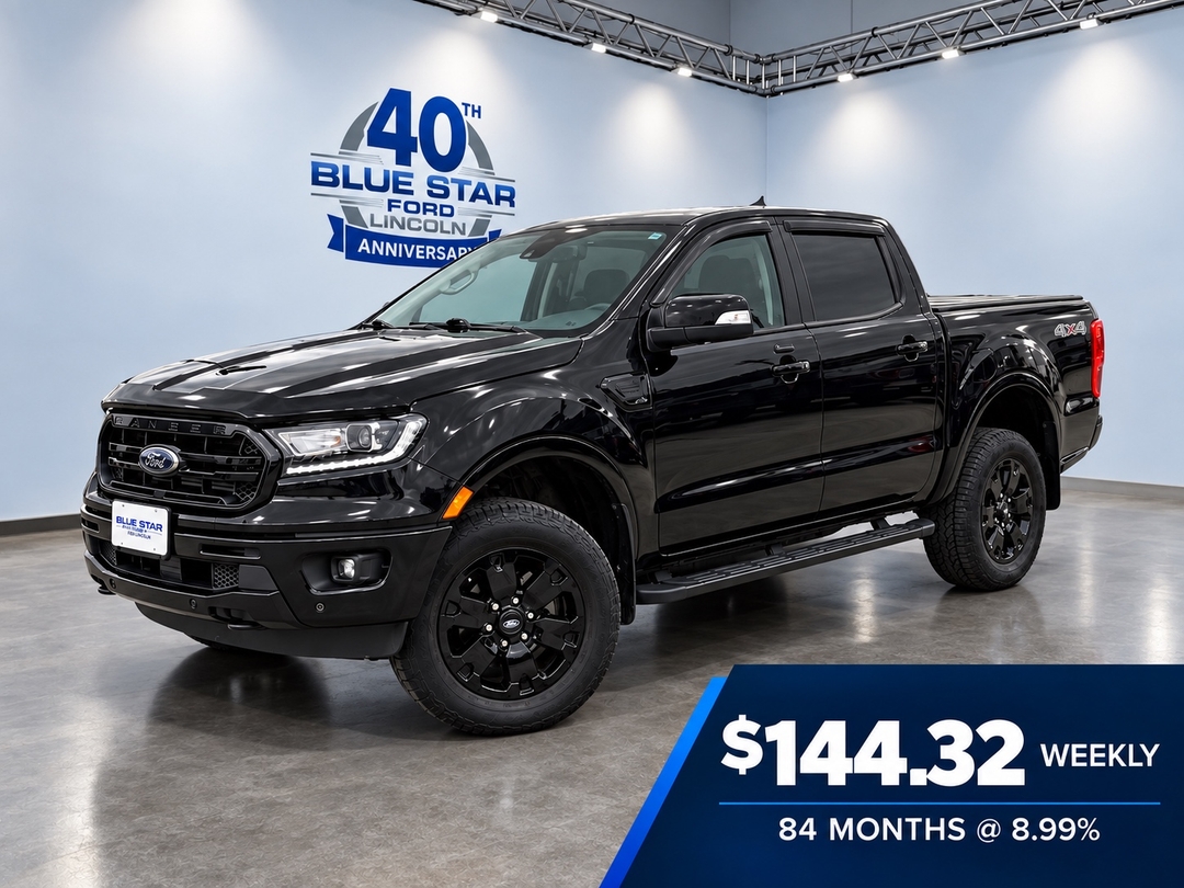 Black 2023 Ford Ranger Pickup Truck Four-Wheel Drive 