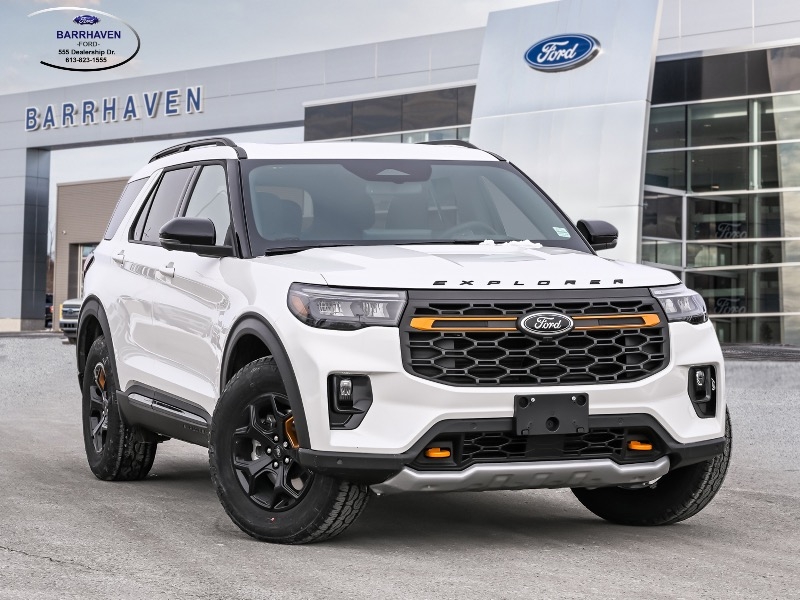 Star White Metallic Tri-Coat 2026 Ford Explorer SUV / Crossover All-Wheel Drive Automatic
