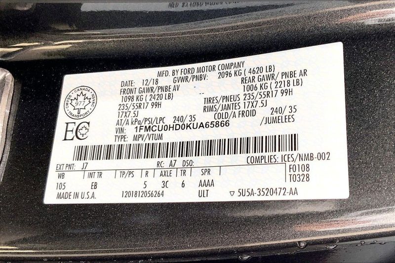Used 2019 Ford Escape SEL 122UTNA65866