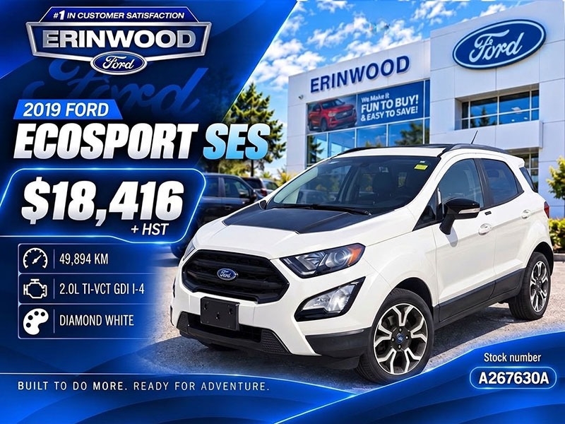 DIAMOND WHITE 2019 Ford EcoSport SUV / Crossover All-Wheel Drive Automatic
