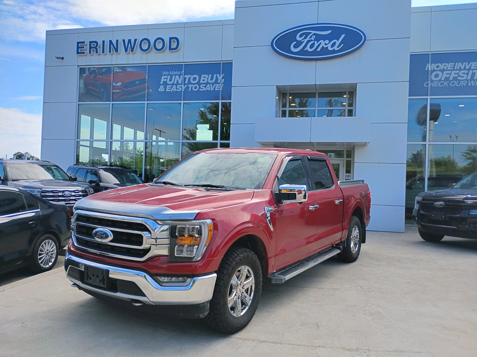 Red 2021 Ford F-150 Pickup Truck Four-Wheel Drive Automatic