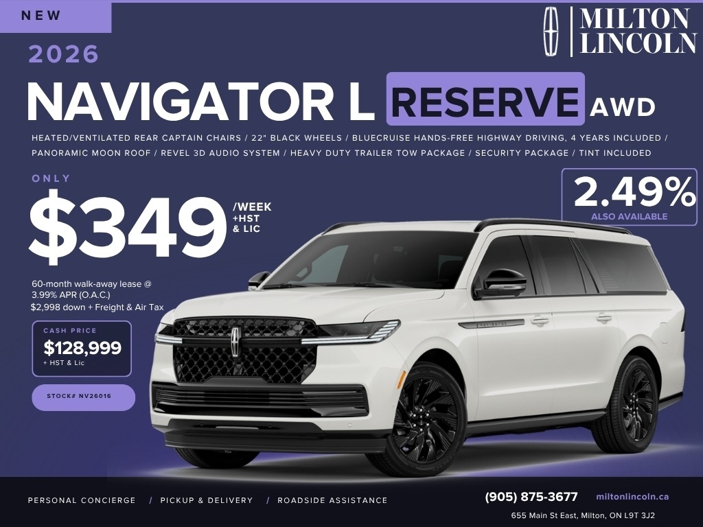 Pristine White Metallic Tri-Coat 2026 Lincoln Navigator SUV / Crossover Four-Wheel Drive Automatic