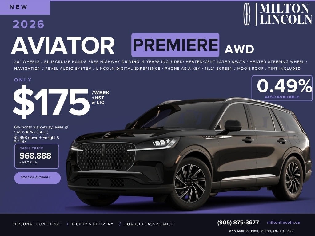 Infinite Black Metallic Clearcoat 2026 Lincoln Aviator SUV / Crossover All-Wheel Drive Automatic
