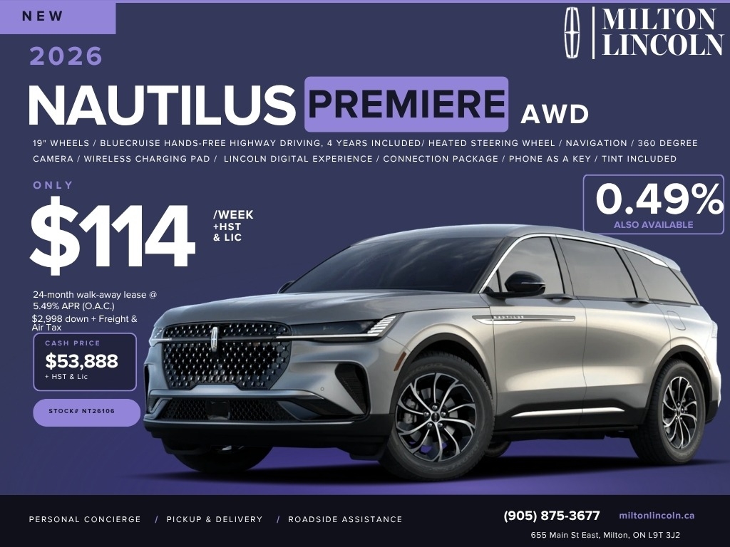 Silver Radiance Metallic Clearcoat 2026 Lincoln Nautilus SUV / Crossover All-Wheel Drive Automatic