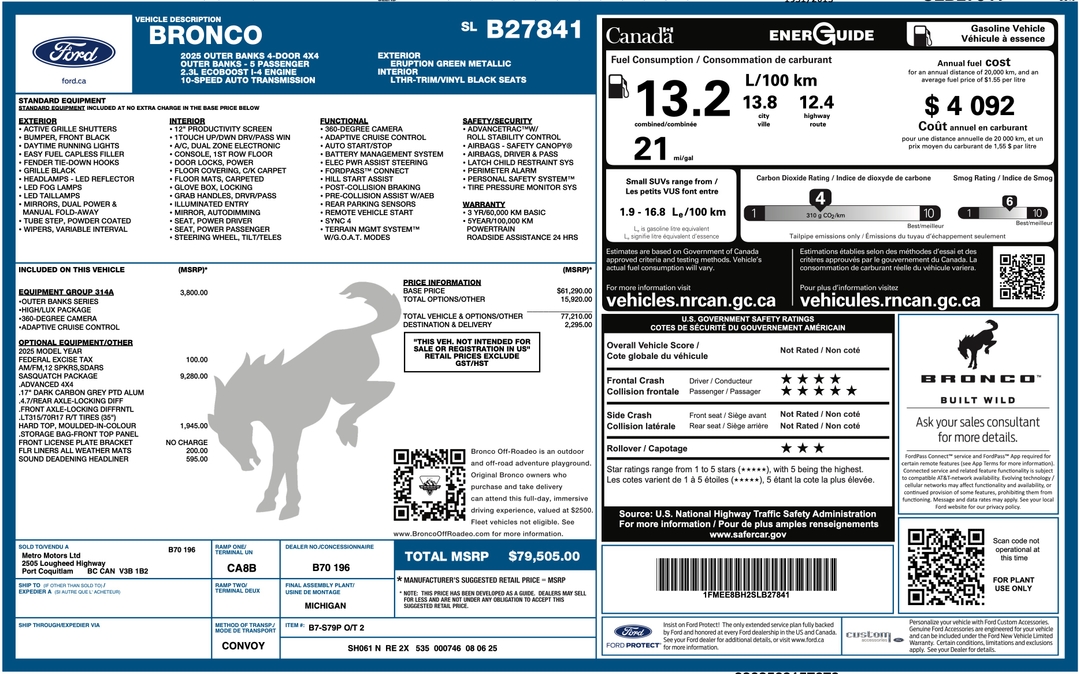 2025 Ford Bronco Outer banks (photo 1 of 2)