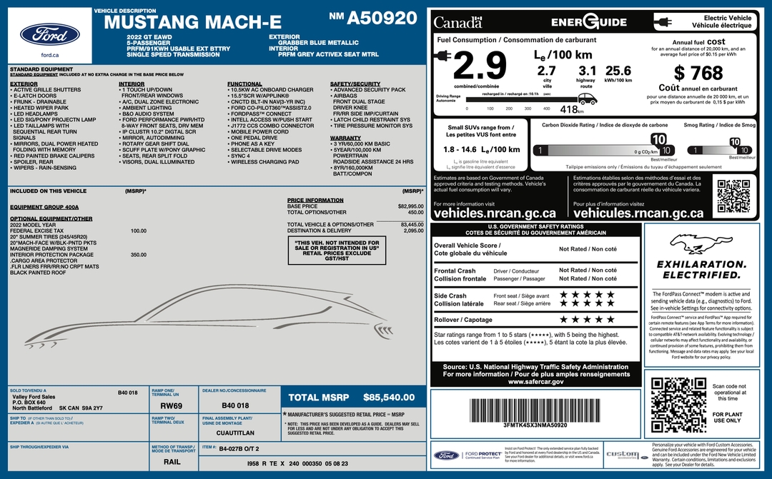 2022 Ford Mustang mach-e Gt performance edition (photo 1 of 2)