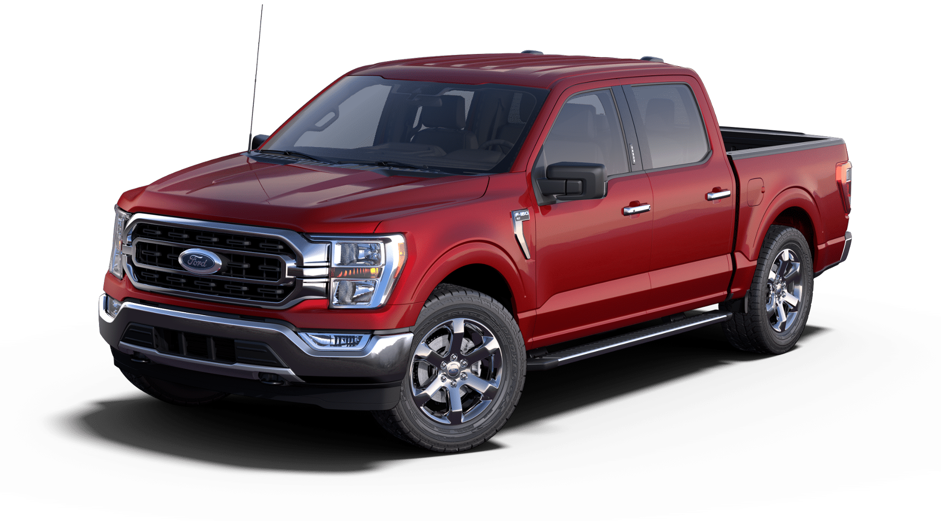 Red 2021 Ford F-150 Pickup Truck Four-Wheel Drive Automatic