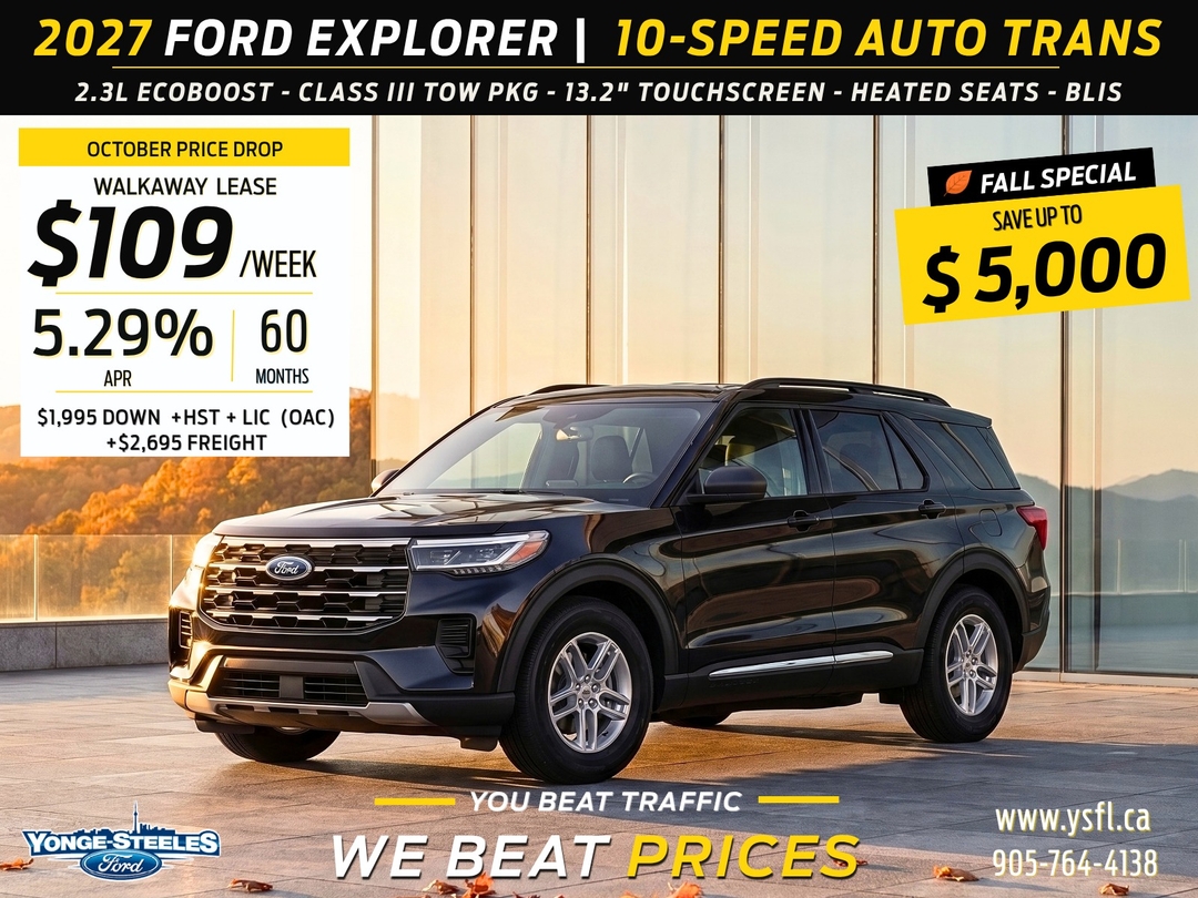 Agate Black Metallic 2027 Ford Explorer SUV / Crossover All-Wheel Drive Automatic