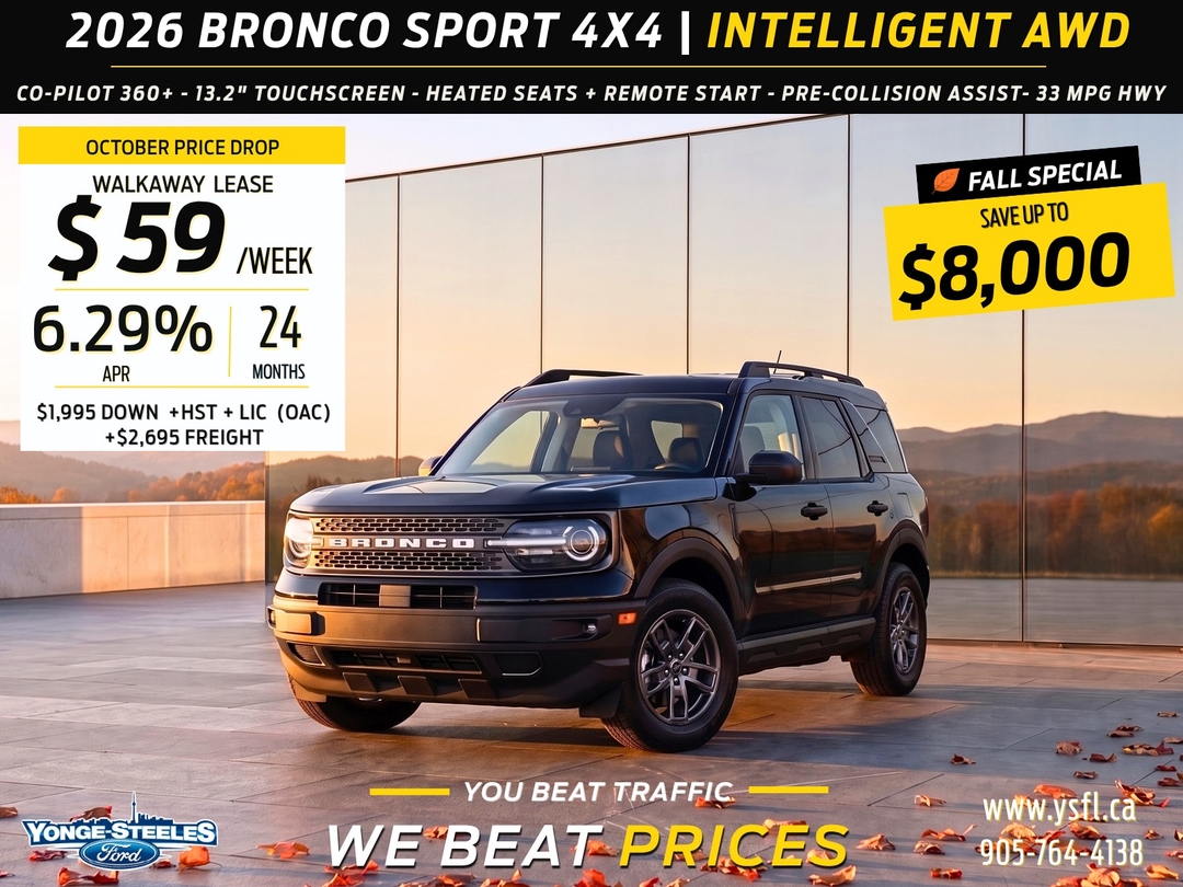 Shadow Black 2026 Ford Bronco Sport SUV / Crossover All-Wheel Drive 8-Speed Automatic