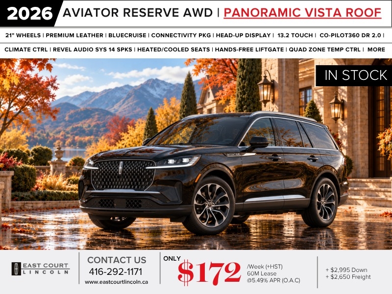 Infinite Black Metallic Clearcoat 2026 Lincoln Aviator SUV / Crossover All-Wheel Drive Automatic