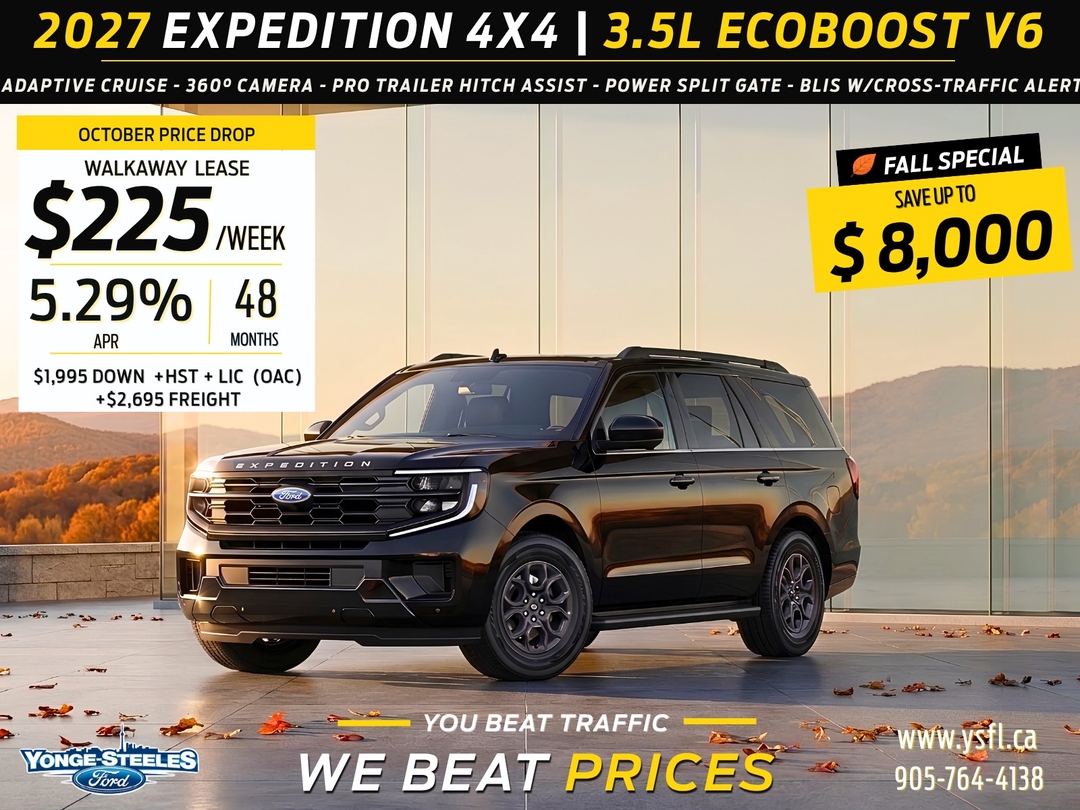 Agate Black Metallic 2027 Ford Expedition SUV / Crossover Four-Wheel Drive Automatic