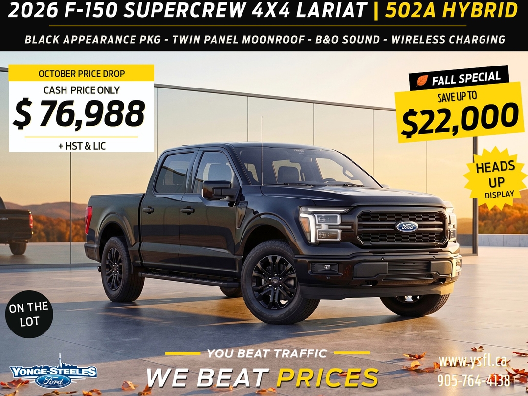 Agate Black Metallic 2026 Ford F-150 Pickup Truck Four-Wheel Drive Automatic