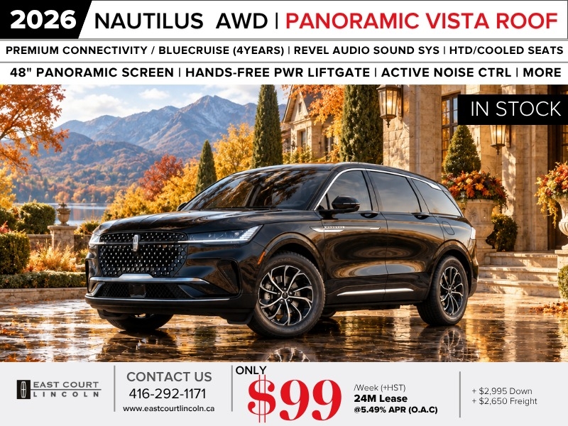 Infinite Black Metallic Clearcoat 2026 Lincoln Nautilus SUV / Crossover All-Wheel Drive 8-Speed Automatic