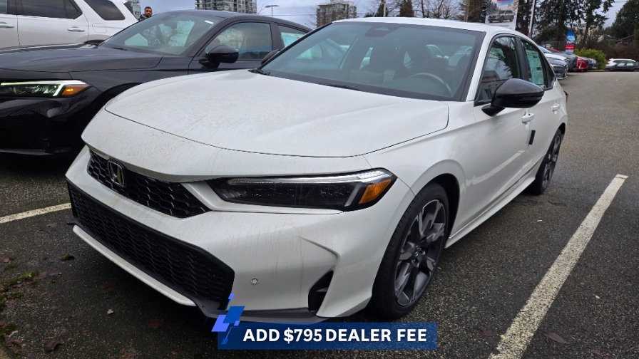 White 2026 Honda Civic Hybrid Sedan Front-Wheel Drive Continuously Variable Transmission