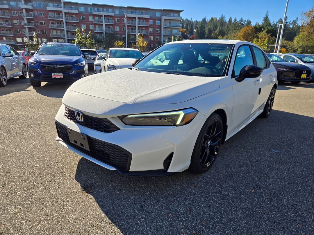 Platinum White Pearl 2026 Honda Civic Hybrid Sedan Front-Wheel Drive