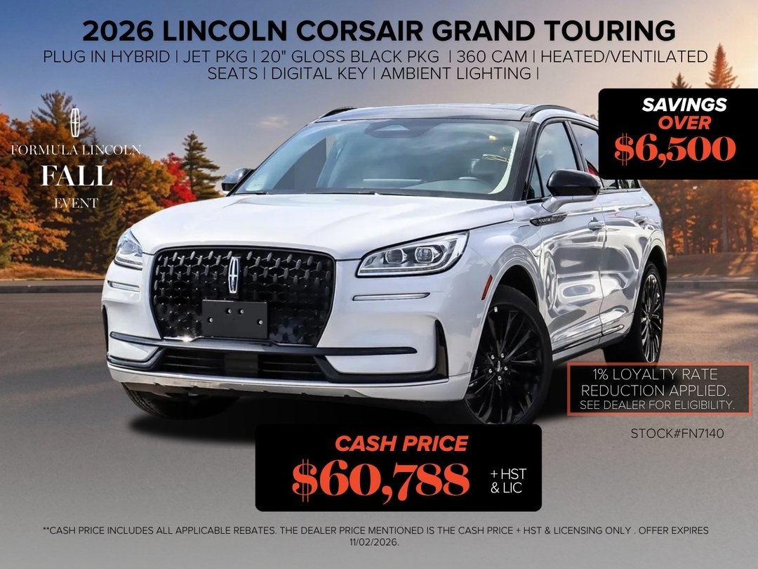 Crystal White Met Cc 2026 Lincoln Corsair SUV / Crossover All-Wheel Drive Continuously Variable Transmission