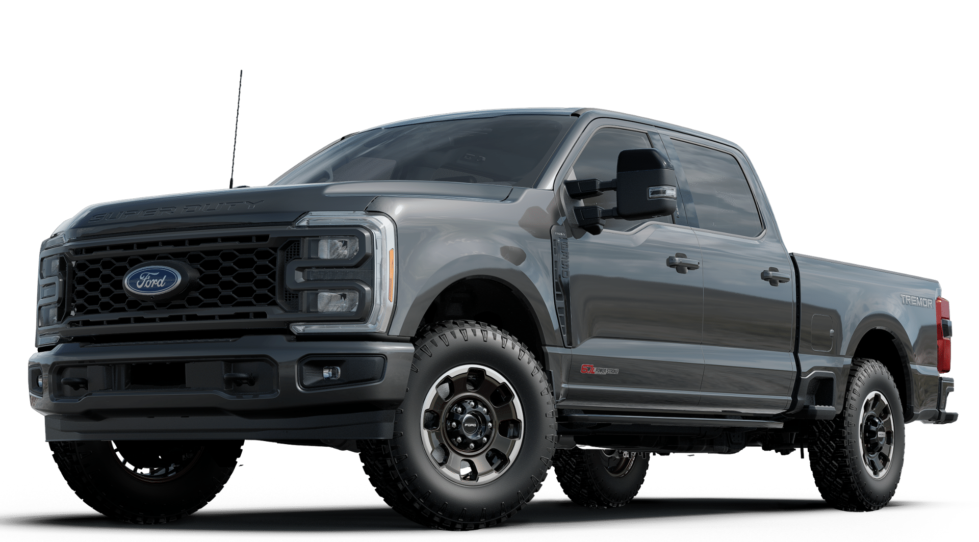 Gray (Carbonized Grey Metallic) 2024 Ford F-350 Super Duty Pickup Truck Four-Wheel Drive Automatic